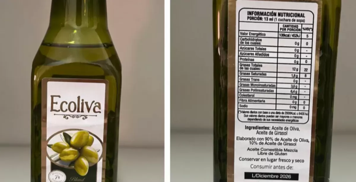 Retiran del mercado un aceite marca Ecoliva por contener un ingrediente no declarado
