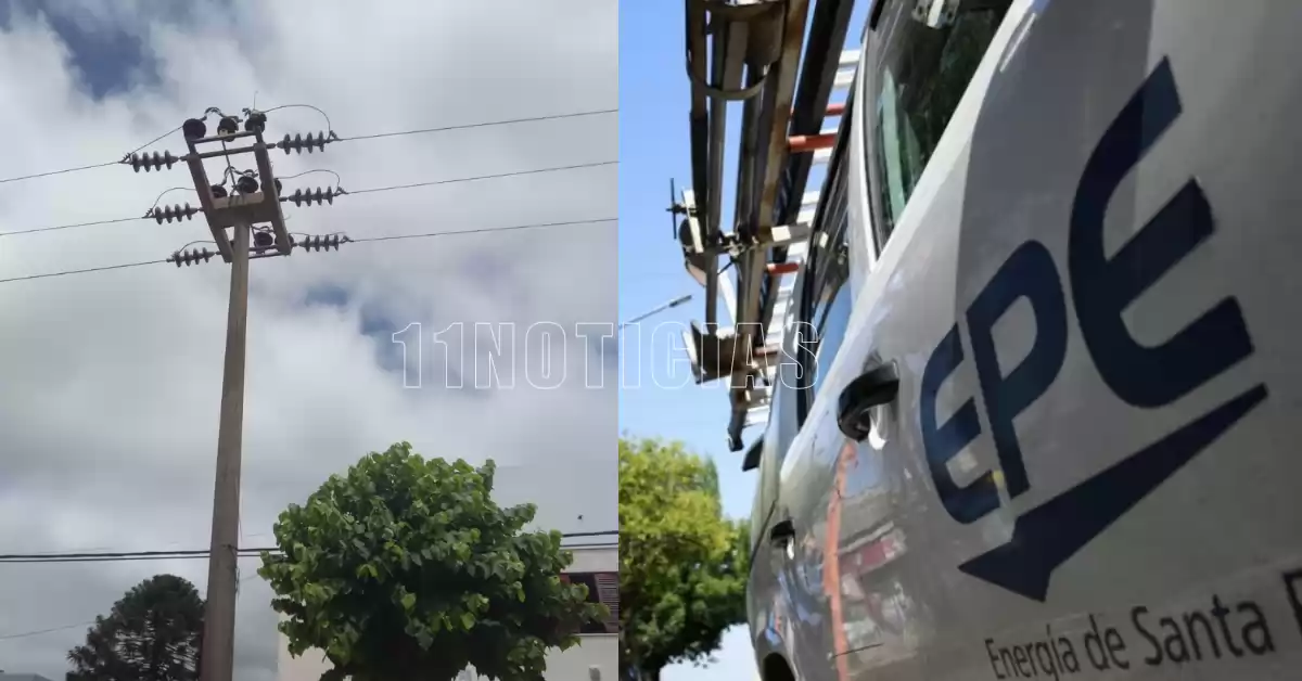 Un camión enganchó cables y provocó un corte de luz en Capitán Bermúdez y Fray Luis Beltrán