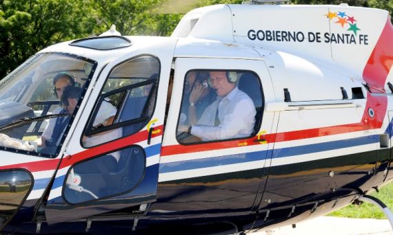 Bonfatti y Fein sobrevolaron las áreas del gran Rosario afectadas por el temporal