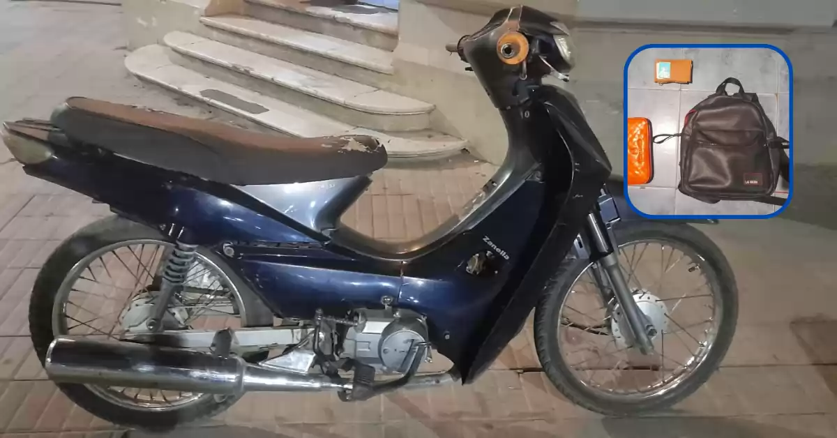 Detuvieron a un motochorro que robó una mochila y cayó cuando intentaba escapar