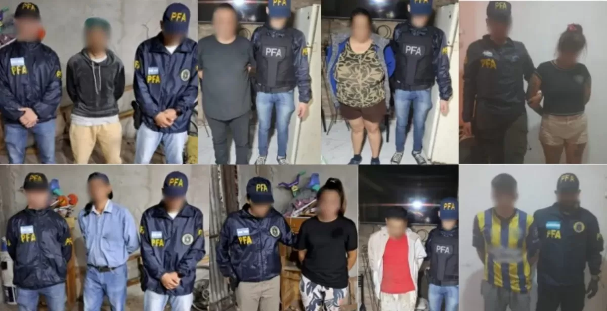 Prisión preventiva para ocho personas vinculadas a una banda narco que operaba en Capitán Bermúdez 