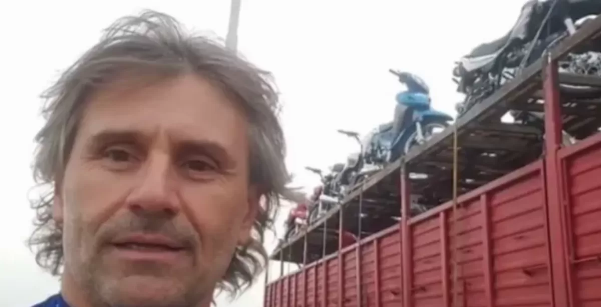 Marcos Di Palma viaja desde Arrecifes a Bahía Blanca recolectando donaciones