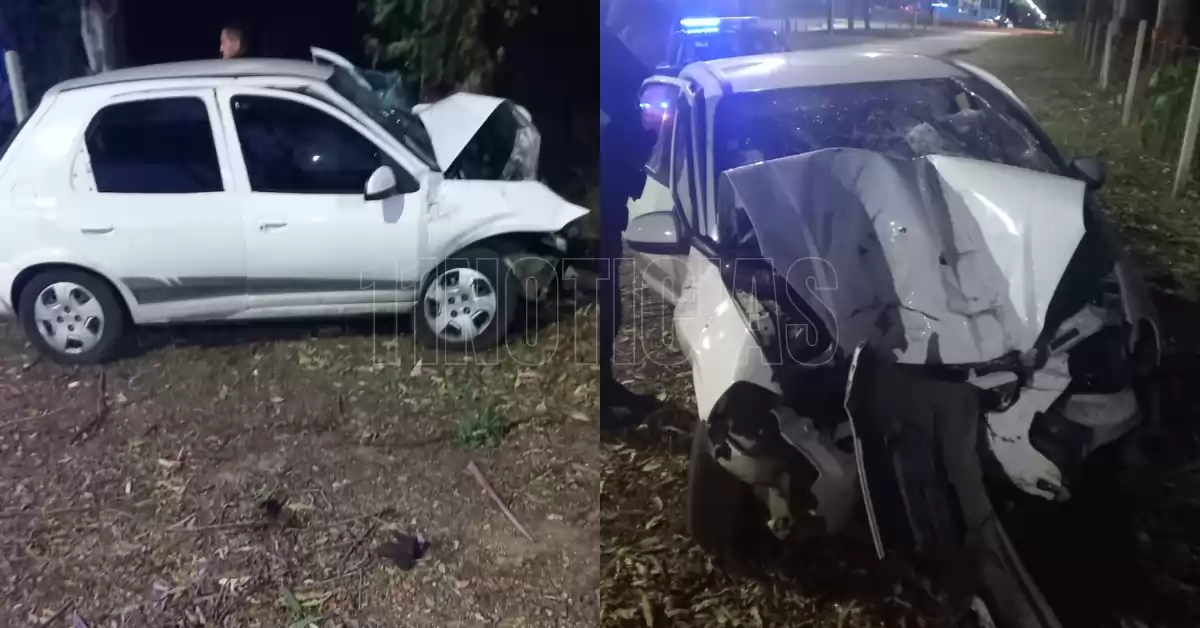 Bermúdez: se descompensó y chocó contra un árbol del monte de Celulosa