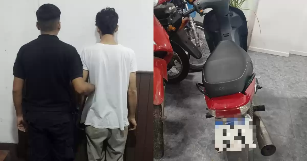 Dos hombres fueron detenidos por robar una moto en Capitán Bermúdez