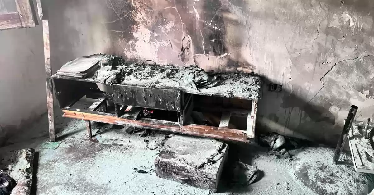 Susto por el incendio de un mueble en una casa de San Lorenzo