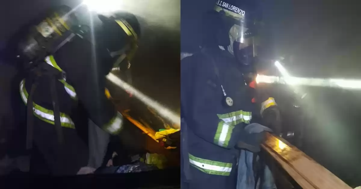 Incendio en una vivienda de San Lorenzo dejó a tres personas afectadas por el fuego y el monóxido  