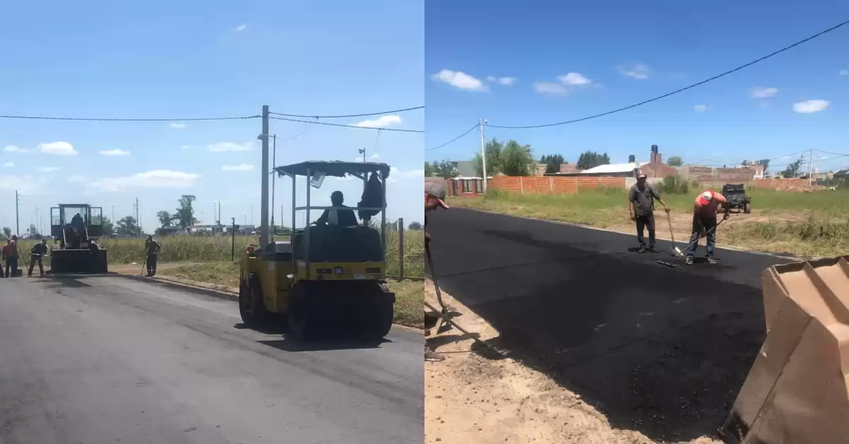 Continúan las obras en Tierra de Sueños: finalizó el asfaltado de calle El Paraíso  