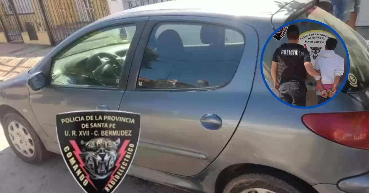 Un joven rosarino fue detenido en Capitán Bermúdez por intentar robar un auto 