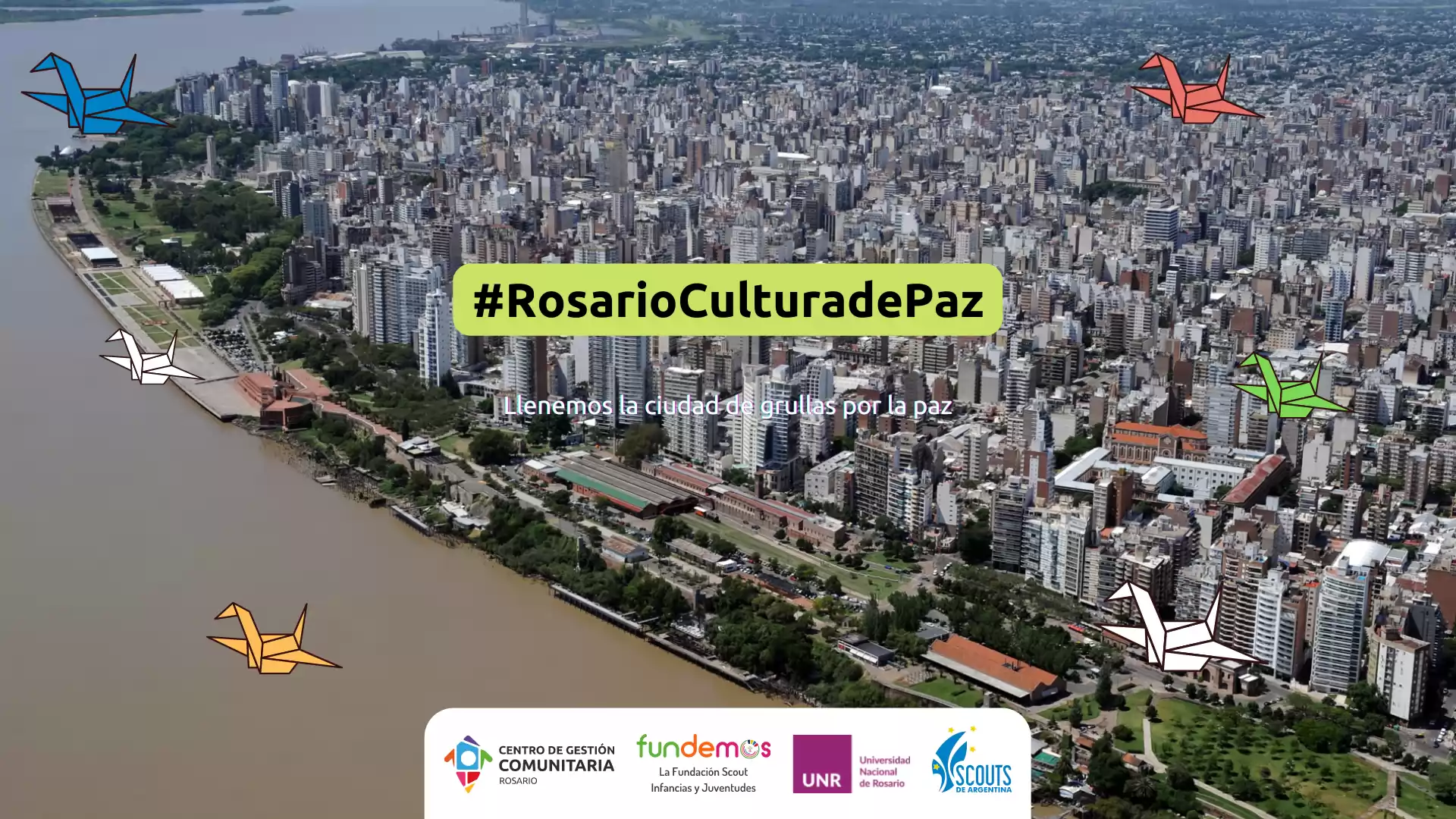 RosarioCulturadePaz: la campaña que invita a colgar grullas de papel por toda la ciudad