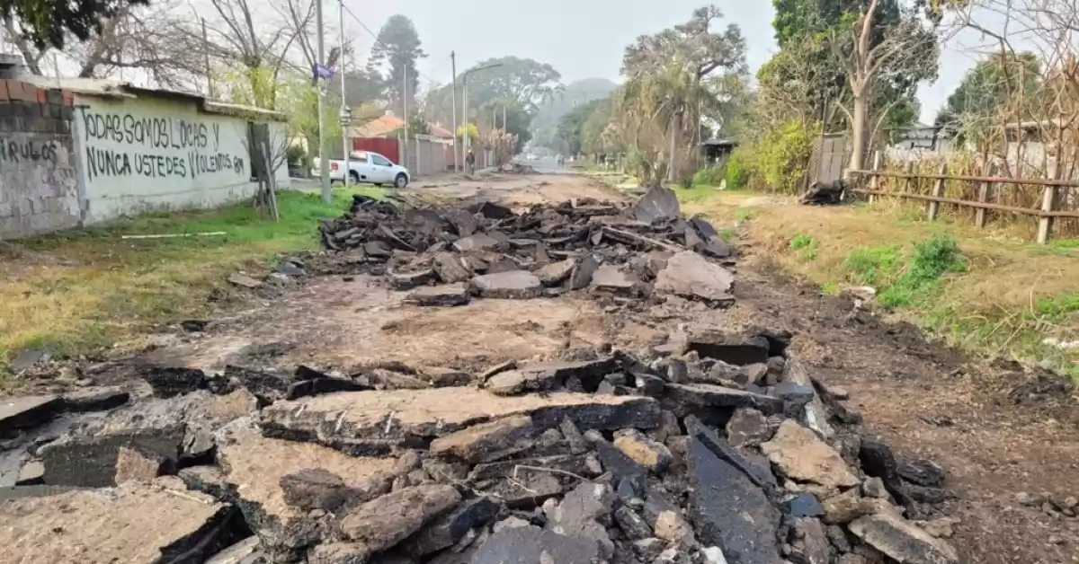 San Lorenzo: el municipio completa la pavimentación de calle Juan Manuel de Rosas