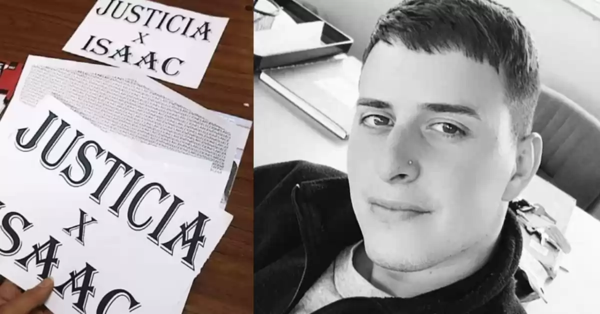 En vez del voto, colocó un cartel en pedido de Justicia por Isaac Muñoz