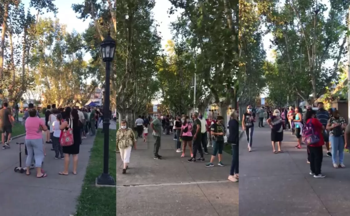 Testeos con poco distanciamiento y falta de barbijos en San Lorenzo