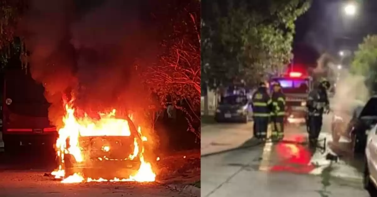 Dos automóviles se incendiaron durante la madrugada en San Lorenzo