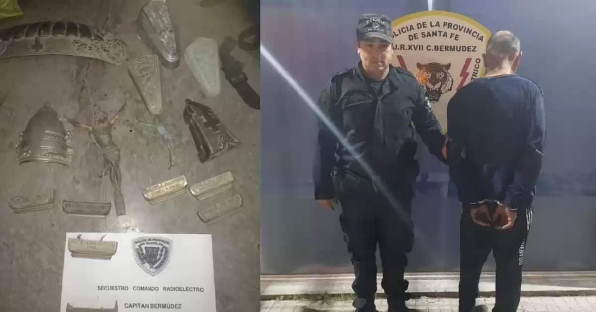 Detuvieron a un hombre por robar placas de bronce del Cementerio de Capitán Bermúdez