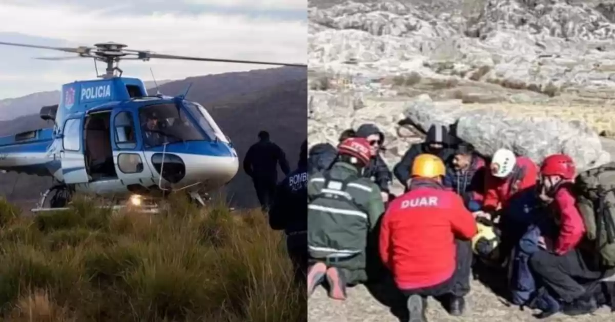 Rescatan dos grupos varados en el Champaquí: uno de estudiantes rosarinos y otro con una mujer que tuvo un ACV