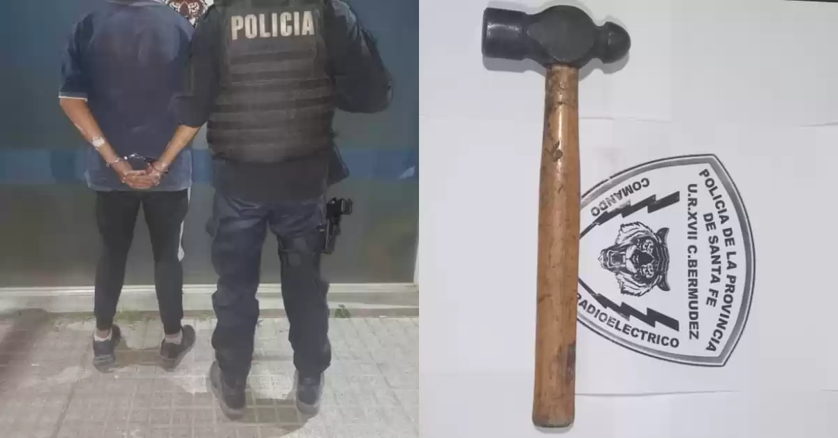 Bermúdez: un joven lo atacó a martillazos y quedó inconsciente mientras hablaba con la policía