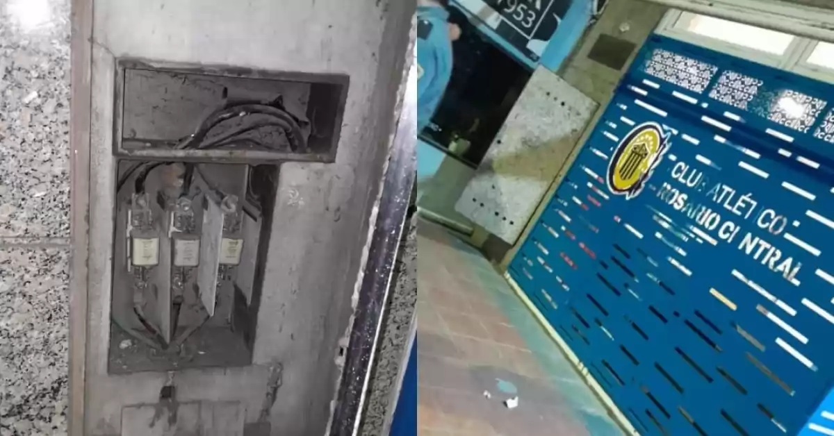 Robaron cables en la sede de Rosario Central a metros de la peatonal Córdoba