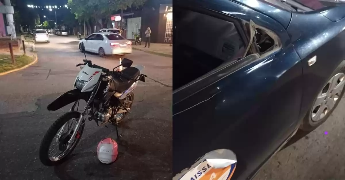Una moto y un remis protagonizaron un accidente en Fray Luis Beltrán