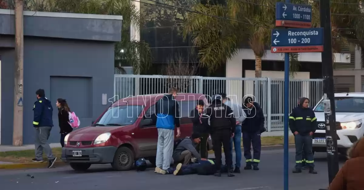 Puerto San Martín: otro accidente en la esquina del Córdoba y Reconquista