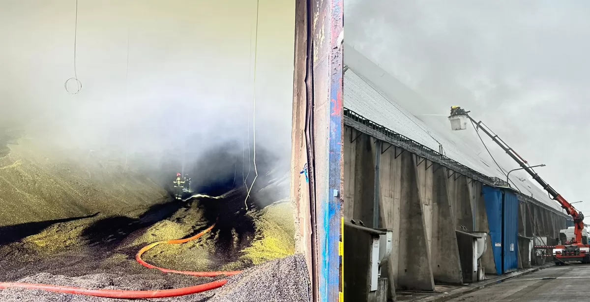 Continúa el incendio en una celda de Bunge en San Jerónimo Sud: se espera poder extinguirlo este miércoles