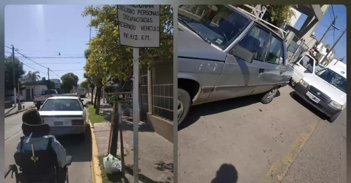 Reclaman que no respetan el estacionamiento para discapacitados al frente de una casa en Bermúdez