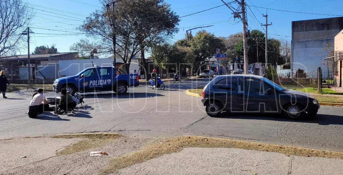 Un auto y una moto chocaron en Puerto General San Martín  