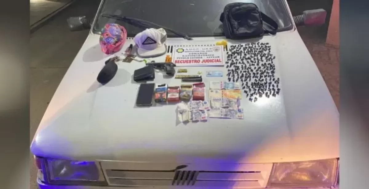 Detuvieron a un hombre en un motel de Villa Gobernador Gálvez con droga y un arma