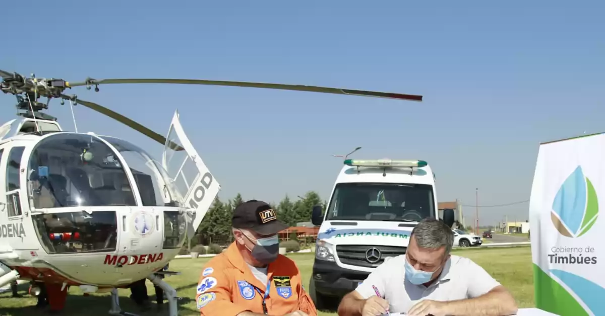 Timbúes habilitó el servicio del helicóptero sanitario para emergencias