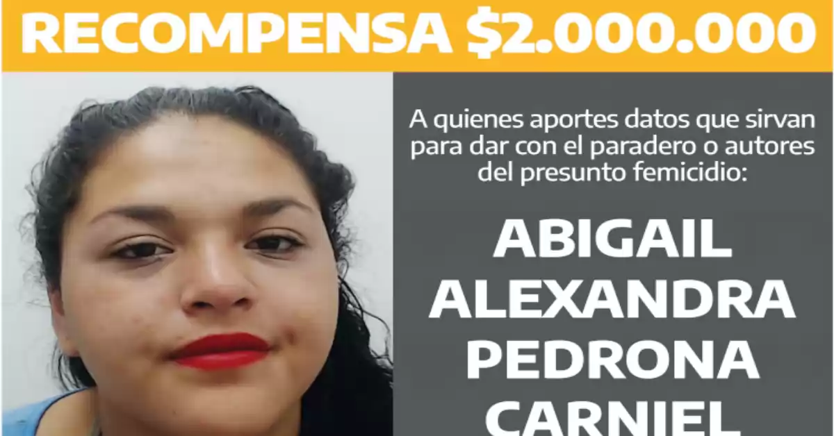 Dos millones de pesos de recompensa a quién aporte datos de un presunto femicidio