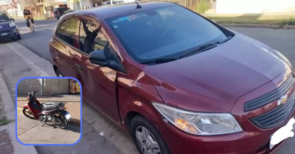 Una mujer fue hospitalizada tras chocar en moto con un auto en San Lorenzo 