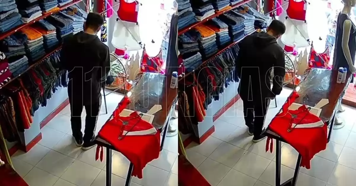 Mechero fue filmado cuando robó en local de ropa de San Lorenzo