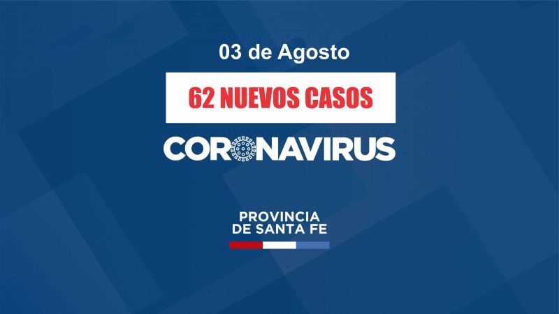 Santa Fe: 62 casos en la provincia, uno nuevo de la ciudad de San Lorenzo