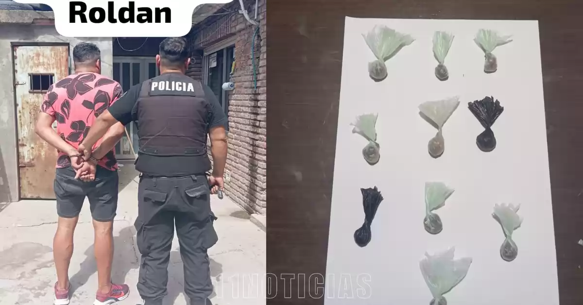 Roldán: Detuvieron a un sujeto con 10 bolsas con droga entre sus prendas
