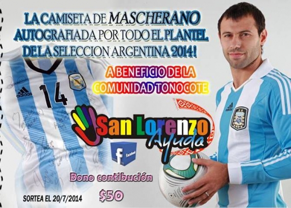 Sortean una camiseta de Mascherano a beneficio de la comunidad Tonocoté