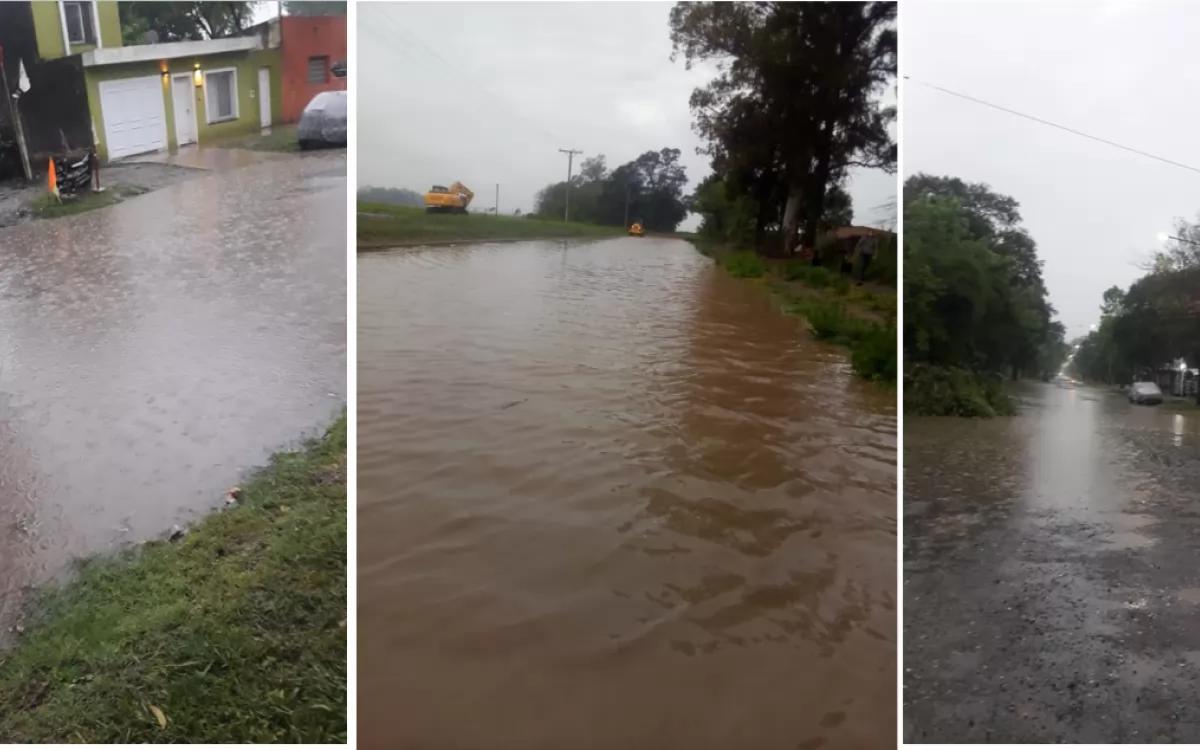 Timbúes: vecinos se quejan por anegamiento de calles tras las lluvias de este miércoles