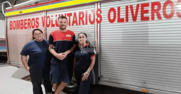 Un Bombero Voluntario de Oliveros le salvó la vida a un niño de 2 años que no podía respirar 