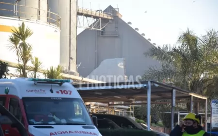 Se derrumbó un silo en la planta de Bunge en Puerto Gral. San Martín