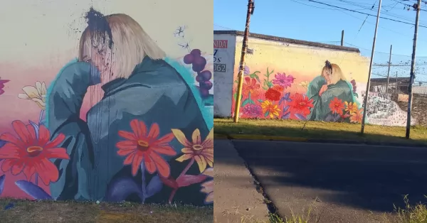 Vandalizaron el mural en memoria de Sofia Delgado en San Lorenzo