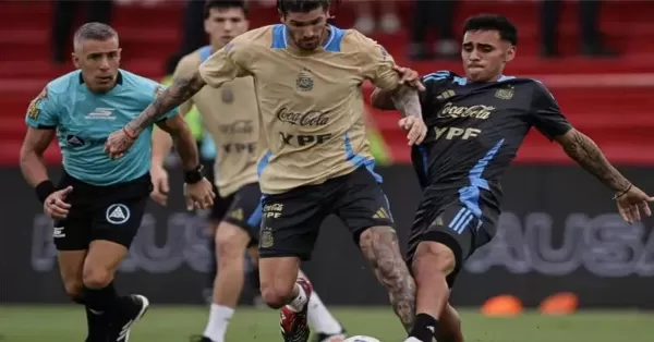 La Scaloneta se enfrentó a la sub 20 en el Ducó en un partido entrenamiento a beneficio por Bahía Blanca