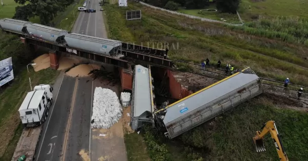 La Ruta 33 estará cortada por varios días tras la caída de un tren en un puente ferroviario