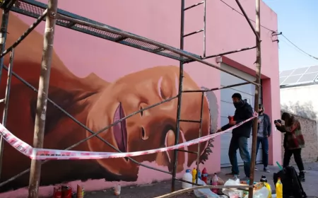 Artistas de todo el país pintan murales urbanos en las calles de San Lorenzo