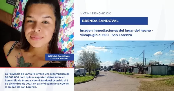 Ofrecen $8 millones por información sobre el crimen de la sanlorencina Brenda Sandoval 
