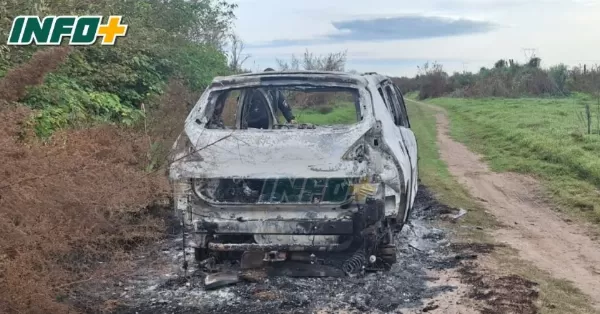 Gaboto: robaron el auto a sanlorencino en su casa de fin de semana y apareció quemado en Oliveros