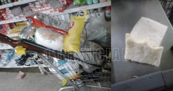 Robo en el supermercado “Los 3 Pibes” de Fray Luis Beltrán, destrozaron el lugar y hasta comieron sándwiches