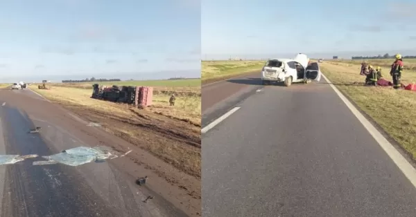 Fuerte choque múltiple en Autopista Rosario Córdoba a la altura de Carcarañá: hay demoras en el tránsito