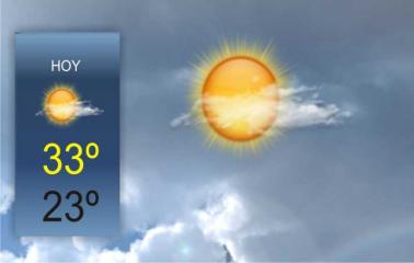 Jornada con cielo nublado, probables lluvias por la noche y 33 grados de temperatura máxima