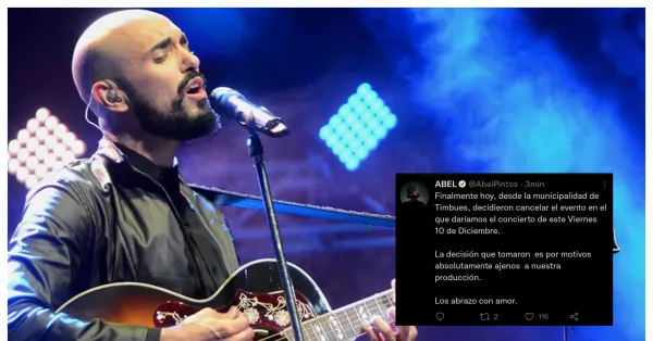 Abel Pintos confirmó la cancelación de su show en Timbúes