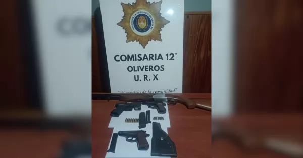 Realizaron un allanamiento por amenazas en Oliveros y hallaron cuatro armas de fuego