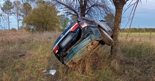 Perdió el control del auto, despistó y chocó contra un árbol