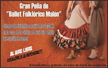 Este sábado, Gran Peña Folklórica de “Ballet Malón”